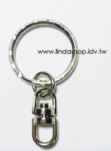 1519198-1 鑰匙圈+單圈+雙轉扣-鎳(14mm)